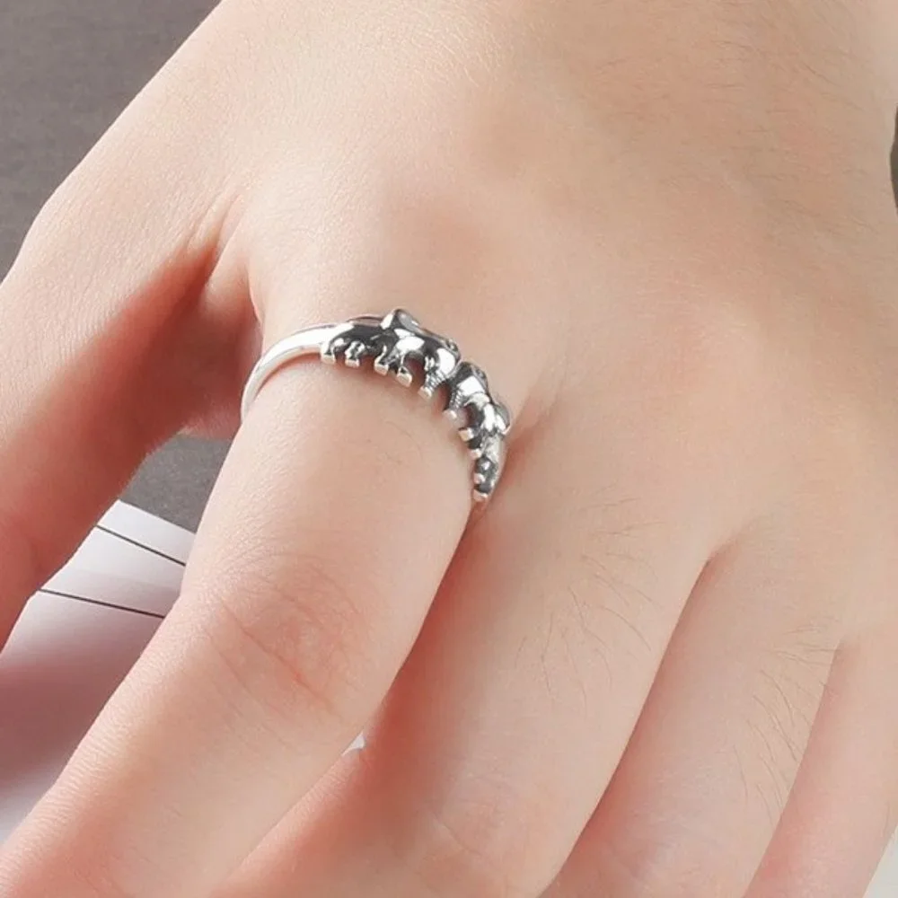 ❤️925 Silver Plated Symmetric Lovely 2 Elephants Stylish Ring, GPMB1455